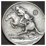 Frederic Remington .999 Silver 3" Medal 58g