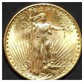 1924 $20 Saint Gaudens Gold Double Eagle Gem BU