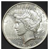 1934-D Peace Silver Dollar, High Grade