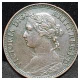 1880 Great Britain Queen Victoria Farthing Nice