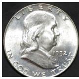 1952-D Franklin Silver Half Dollar Gem BU FBL