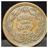 Army & Navy Patriotic Civil War Token, Higher
