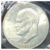 1971 S Silver Ike Dollar Gem BU in Packet