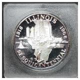 1968 Illinois Sesquicentennial Silver Medal 27g