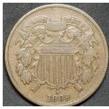 1869 Two Cent Piece, High Grade