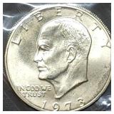 1973 S Silver Ike Dollar Gem BU in Packet