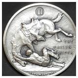 Frederic Remington .999 Silver 3" Medal 58g