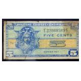 US Military Payment Certificate 5 Cents Series