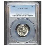 1937 Buffalo Nickel PCGS MS65 Gem