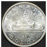 1963 Canada 80% Silver Voyager Dollar BU