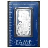 1 Troy Oz .999 Silver PAMP Suisse Lady Fortuna Bar