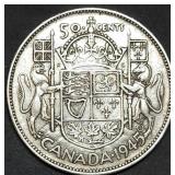 1945 Canada Silver Half Dollar