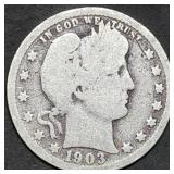1903 Barber Silver Quarter
