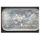 Vintage 1 Troy Oz .999 Silver Prospector Bar