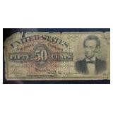 US 50 Cent Fractional Currency Banknote Lincoln