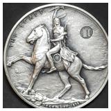 Frederic Remington .999 Silver 3" Medal 57.6g