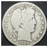 1909-O Barber Silver Half Dollar, Better Date