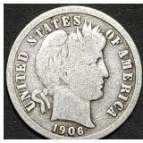 1906 Barber Silver Dime