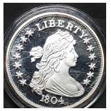 2 Troy Oz .999 Fine Silver Round 1804 Liberty