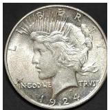 1924 Peace Silver Dollar Gem BU