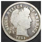 1894 Barber Silver Dime