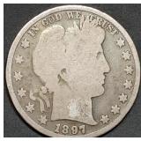 1897 Barber Silver Half Dollar