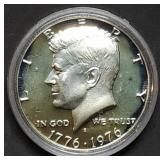 1976 Bicentennial Proof Silver Half Dollar in Caps