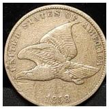 1858 Small Letters Flying Eagle Cent High Grade