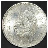 1948 Mexico 5 Pesos Silver Dollar 90% Silver BU