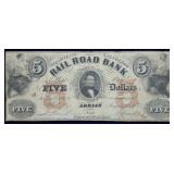 1853 Erie & Kalamazoo Railroad Bank $5 Banknote