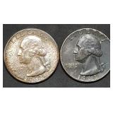 1962-D & 1964 Washington Silver Quarters