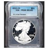 2021 W 1oz Proof Silver Eagle ICG PR69 DCAM