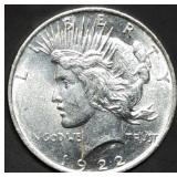 1922 Peace Silver Dollar Gem BU