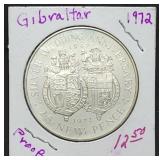1972 Gibraltar .925 Proof Silver Crown 28.28g