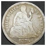 1876 Seated Liberty Silver Dime