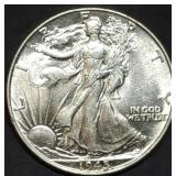1945 Walking Liberty Silver Half Dollar BU