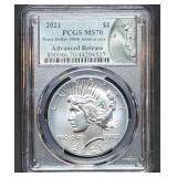 2021 Peace Silver Dollar PCGS MS70 Adv Release