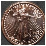 1oz Copper Bullion Round BU Saint Gaudens
