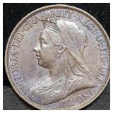 1899 Great Britain Queen Victoria Farthing BU Nice
