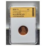 2010-S Slab Proof Lincoln Cent SGS PR70 CAM,