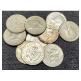 (10) 40% Silver Kennedy Half Dollars