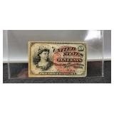 1863 Ten Cent Fractional Currency Note 4th Issue