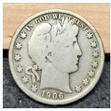 1906-O Barber Half Dollar