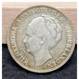 1940 Netherlands Silver 72% 1 Gulden