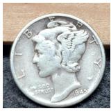 1945 Mercury Dime F