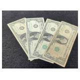 (4) 1963B $1 FR "Barr" Dollars