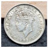 1937 East Africa Silver 25% Half Shilling