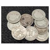 (10) Different Barber Dimes Back To 1898