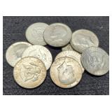 (10) 40% Silver Kennedy Half Dollars