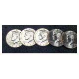 (5) 2003-D Kennedy Half Dollars BU